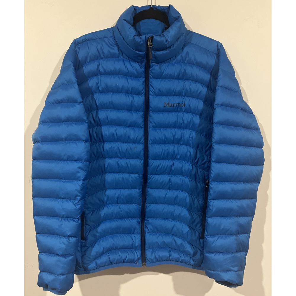 Marmot 600 Fill In Royal Blue Full Zip Down Puffer Jacket Men's Size L